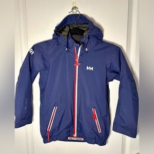 HELLY HANSEN Child Navy Blue Rain Jacket VGUC Size 116/6